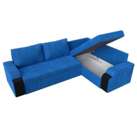 Угловой диван Николь (велюр голубой чёрный) - Изображение 2
